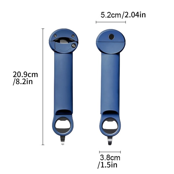 Utvidbar flaskeåpner Justerbar Multifunksjonell Rustfritt Stål Boksåpner Veggmontert Flaskeåpner blue