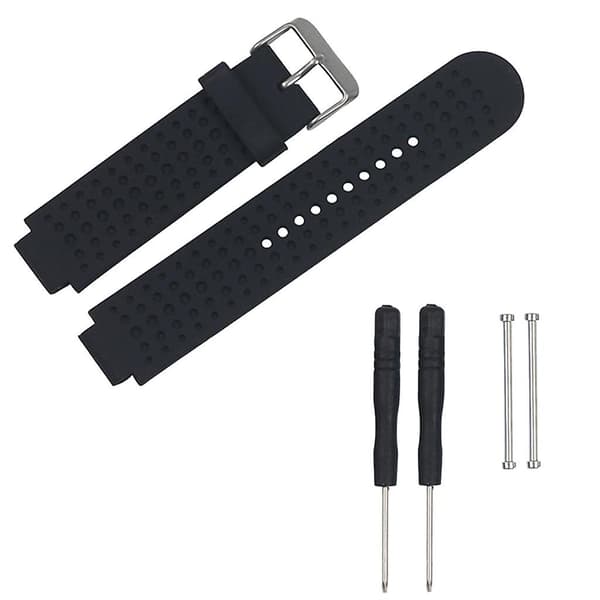 2x20mm Blød Silikone Erstatningsarmbånd til Garmin Forerunner sort