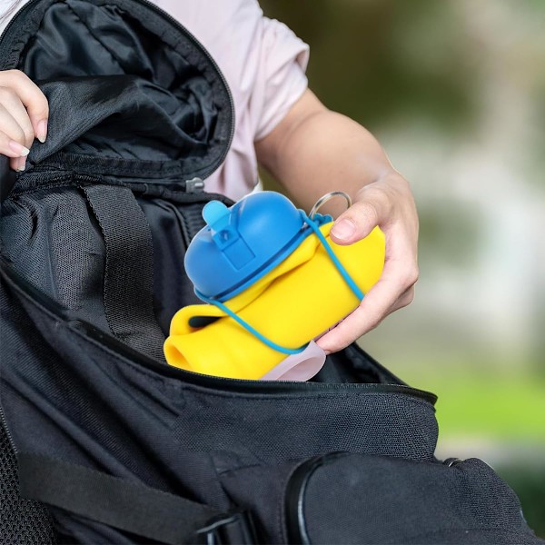 Yleinen Lasten Vesi Pullo Avaimenperällä 600 ml Tytöt ja Pojat Peli Juomapullo Kouluun - Vuotamaton Uusiokäyttöinen BPA Vapaa Lapsille Juomat