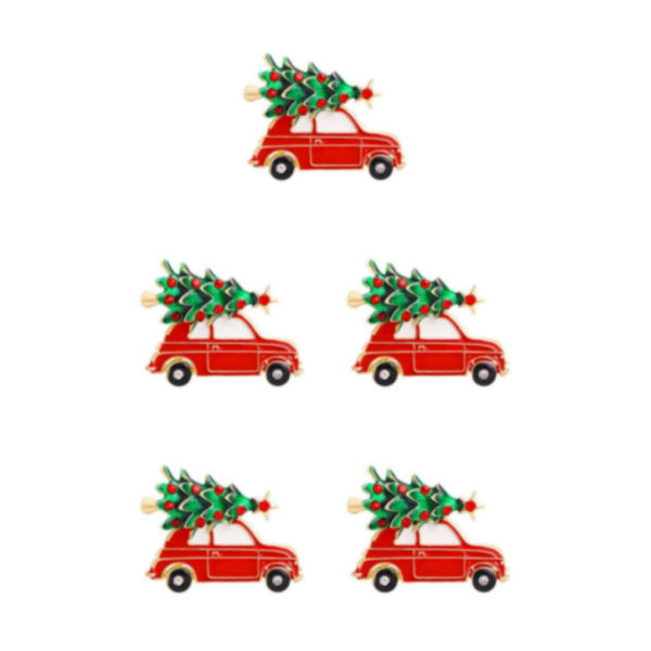 1/2/3/5 Neulanappipaidan Naisten Asusteet Joulu Rintamerkki Lahja Autotyyppi A 5Set Car Type A 5Set