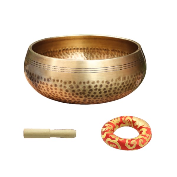 Sound Bowl with Wooden Stick Cushion Set Craft Music Tibetan Singing Bowl for Yoga Chakra