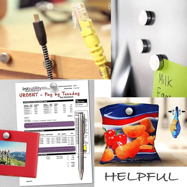 40-pack extra starka magneter 6 mm x 3 mm, neodymmagnet för whiteboard, kylskåp, anslagstavla och DIY-bilder