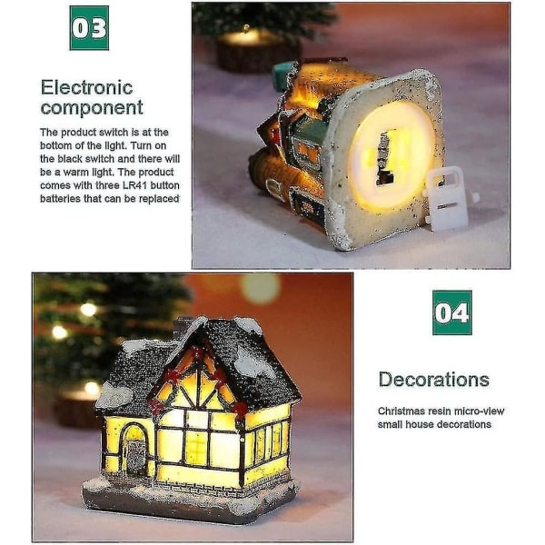 Julelandsbyhus, LED Julepynt Harpiks Snehus Med (D)