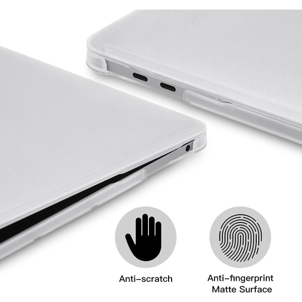 Etui kompatibelt med Macbook Air 13 tommer M1 A2337 A2179 A1932, udgivet 2021-2018 Frosted Klar