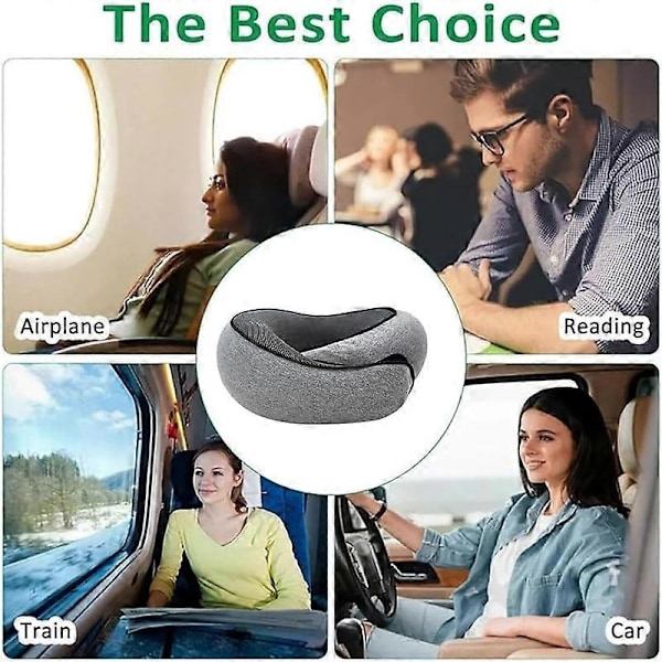 Reisepute for nakken, sammenleggbar U-formet pute, minnefoam reisepute Style 4