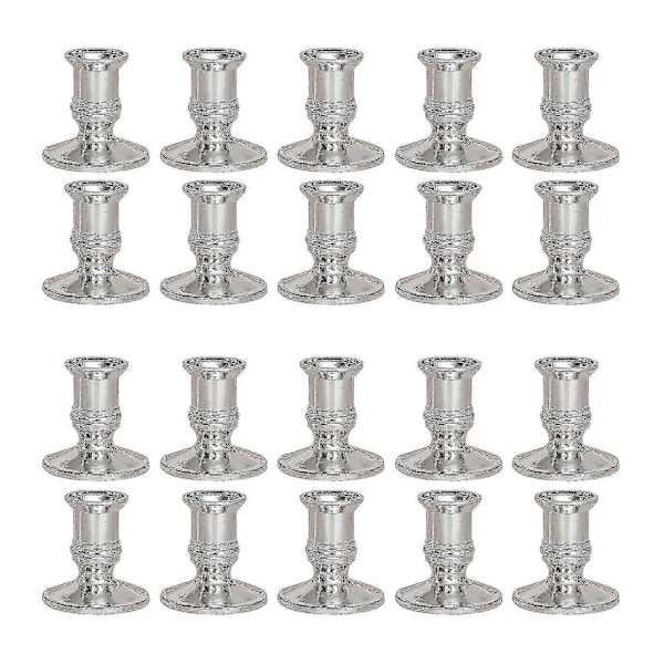 10 par/pakke Spisebord Hjemmeindretning Romantisk Lysestage Til Stue Base Silver