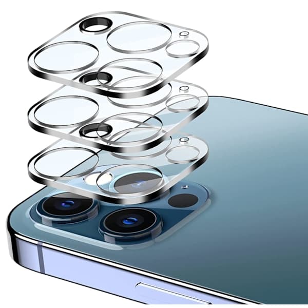 3-pack iPhone 13 Pro/13 Pro Max linsskydd härdat glas transparent