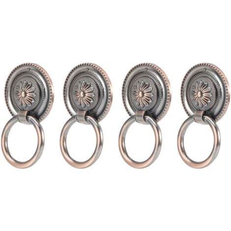 Antikke skabslågehåndtag i zinklegering, 4 stk., antik bronze hardware
