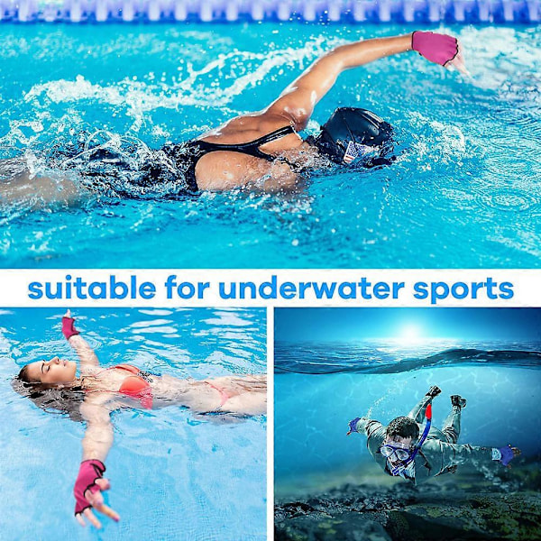 Aqua Handsker med Webbet Design til Padling - Fitness Vand Aerobic og Svømning Modstandstræning Åndbar Universelle Handsker Red M