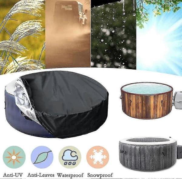 Runt Spabadskydd Utomhus Vattentätt Polyester Utomhus Spa Skydd För Badkar/bubbelmassage Spa Utomhus Portabelt 225*95cm