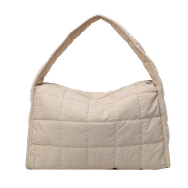 Pålitelig Vattert Puffer Bag Dame Håndveske skulderveske for forskjellige behov Beige