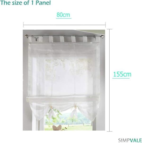 Fönsterinredning Voile Gardin Kök Vardagsrum Höjd 155cm Beige Bredd 80cm