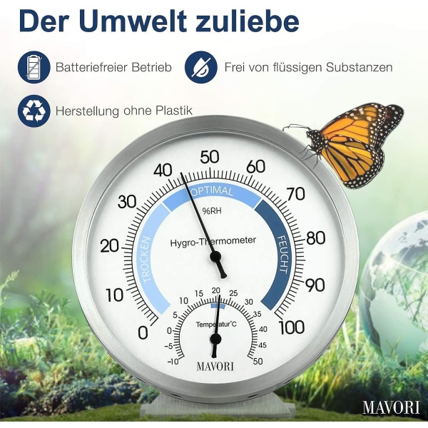 Sisätilojen analoginen kosteusmittari-lämpömittari