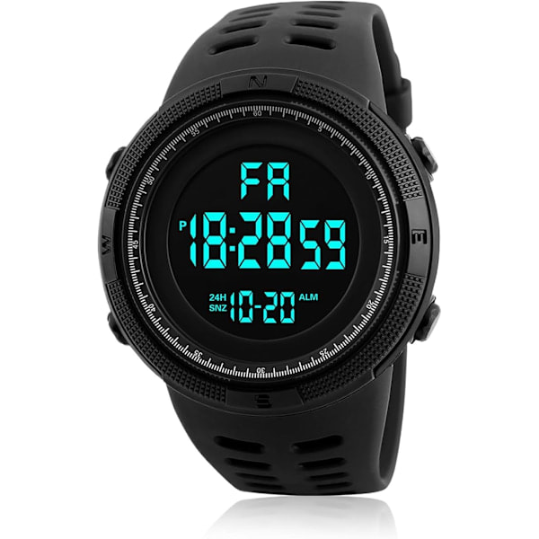 Digital Klocka Herr Digital Klocka Digitala Armbandsur för Män Vattentät Klocka för Män Klockor med Ljus