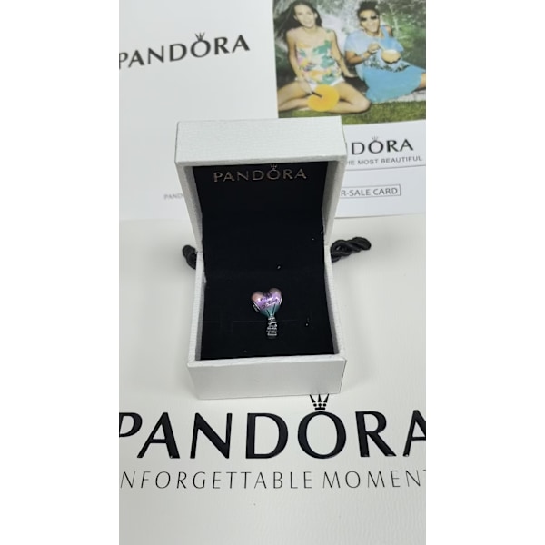 Pandora Happy Birthday Kuumailmapallo Sterling Hopeariipuskoru 791501C01, Sisältää Alkuperäisen Laatikon