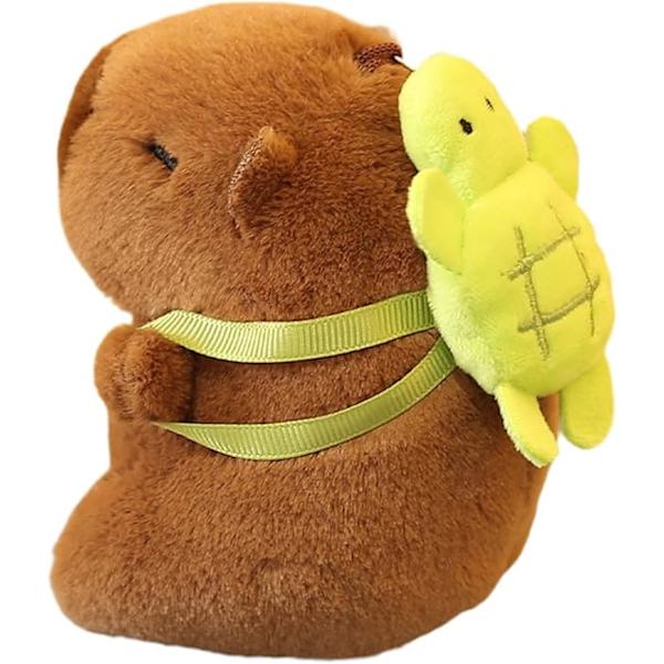 Kapibara-Plush-Avaimenperä Täytetyt Eläimet Avaimenperä Syntymäpäivälahja Pehmeä Realistinen Koristeellinen Reppu-Laukku Ripustus Tytöille Pojille Turtle