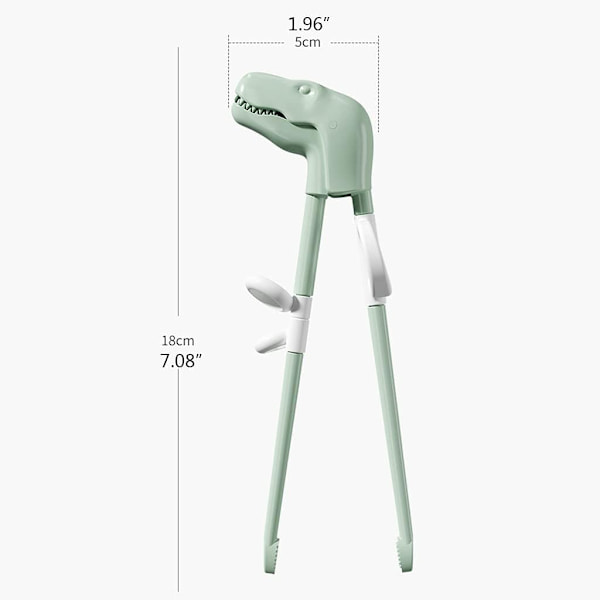 1 st träningspinnar, barn baby träningspinnar dinosaurie bestick för baby flicka pojke inlärningsgåva Green