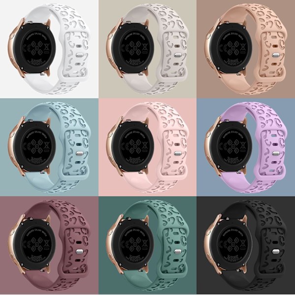 Leopard Graveret Samsung Urremme Kompatibel med Samsung Galaxy Watch 6/5/5 Pro/4 20MM Lavender