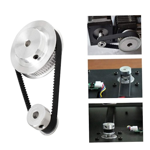 2-set 2GT Synkront Hjul 20 60 Tänder Borrning Aluminium Timing Pulley GT2 Timing Pulley System