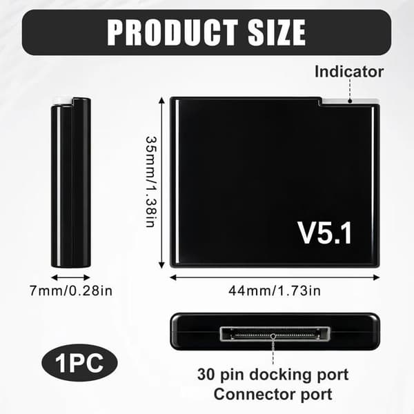 Bluetooth 5.1 30-pinners adapter - Trådløs lydmottaker for Bose Sounddock og Hi-Fi-systemer