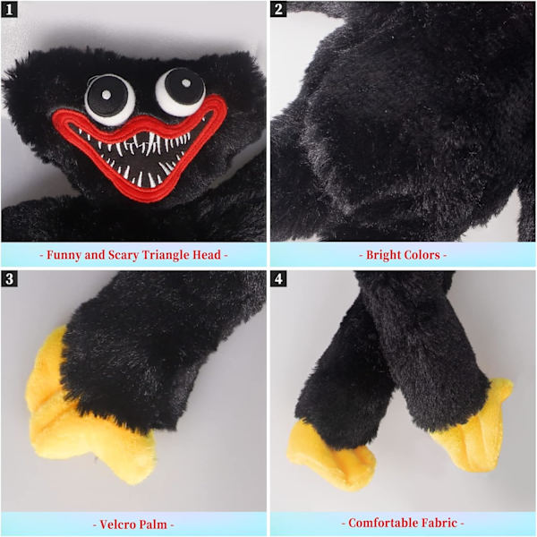 Plush-lelut, Peliajan Syntymäpäivälahjat, Kauhu Plush-lelu Halloween, Pehmeä Täytetty Plush-nukke Tytöille ja Pojille Black