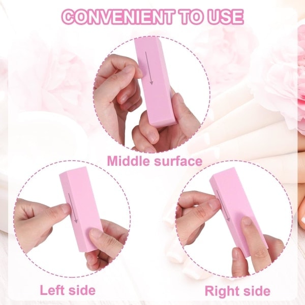 10 st Nagelbandsfilblock, Professionella 120 Grit Nagelsandningsblock för Naturliga Akrylnaglar, Nagelbandsfilblock Manikyr Pedikyr Verktyg för Gelnaglar Pink