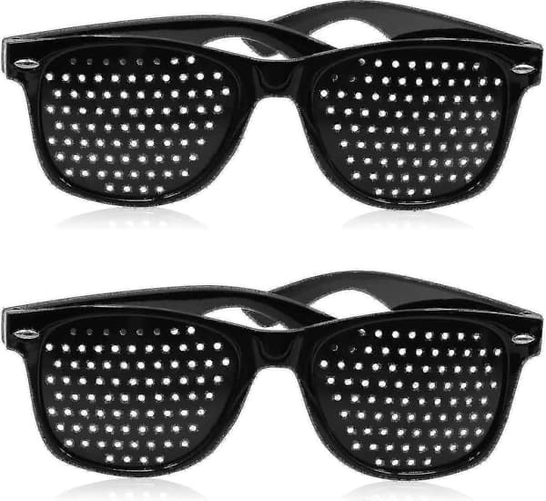 2-pack Hålglasögon För Förbättrad Syn, Svarta Unisex Synförbättrande Hålglasögon