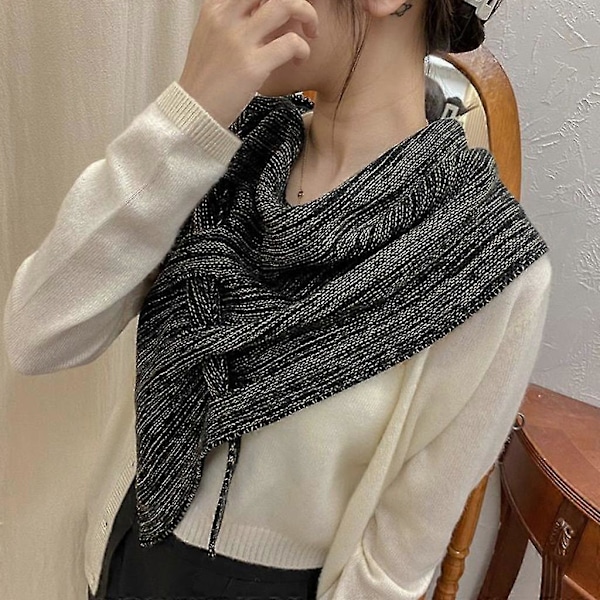 Trekantede tørklæder til kvinder Kryds tørklæde Sjal Casual Kjole Elegant Vintage Dark green