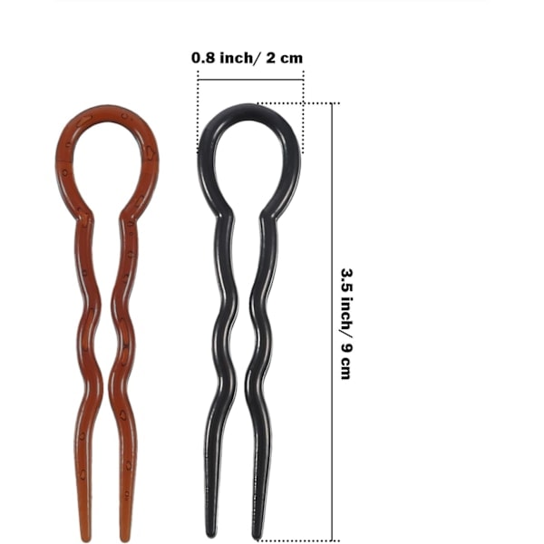 20 stk. hårnåler for kvinner, magisk enkel spiral raske fletter hårstylingklips, svart og brun
