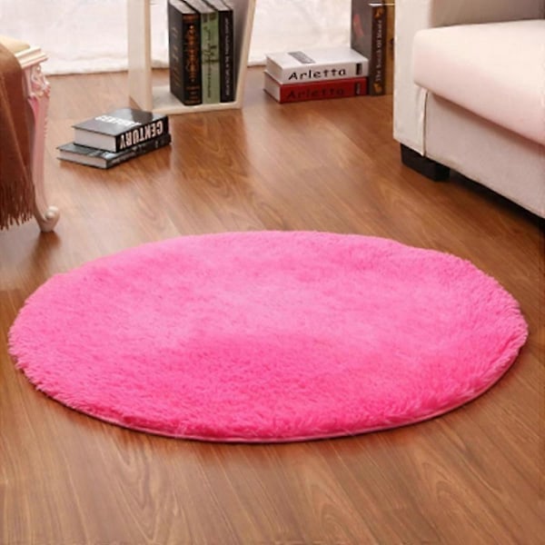 120cm Rund Fluffig Mjuk Matta Halkfri Golvmatta Mattkudde Sovrumsinredning Khaki