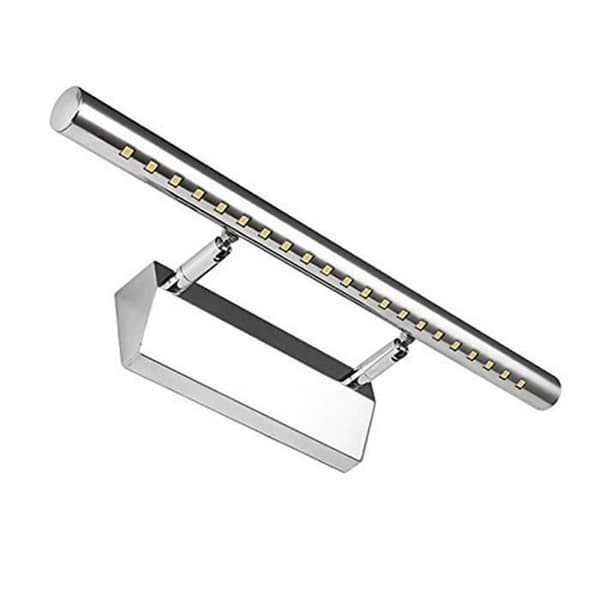 Speillys, Bildelys, Vegglampe, 5W LED med rustfri stålbryter for baderomsspeil - Hvit