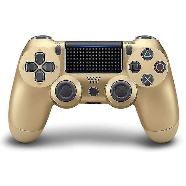 Trådløs PS4 Controller Bluetooth Gamepad med Vibration, Ergonomisk Design til PS4 Konsol - Lys Rød Multicolor Gold