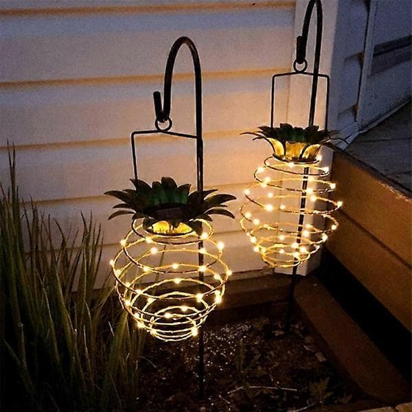 Solcellelampe Smedejern Ananas Lampe Led Have Kobbertråd La