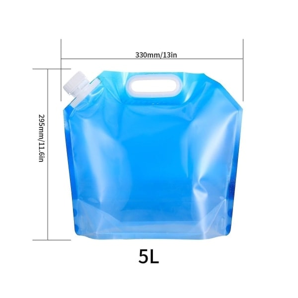 Hopfällbar vattenbehållare, dricksvattenbehållare vikbar 5L Blå Blue 1