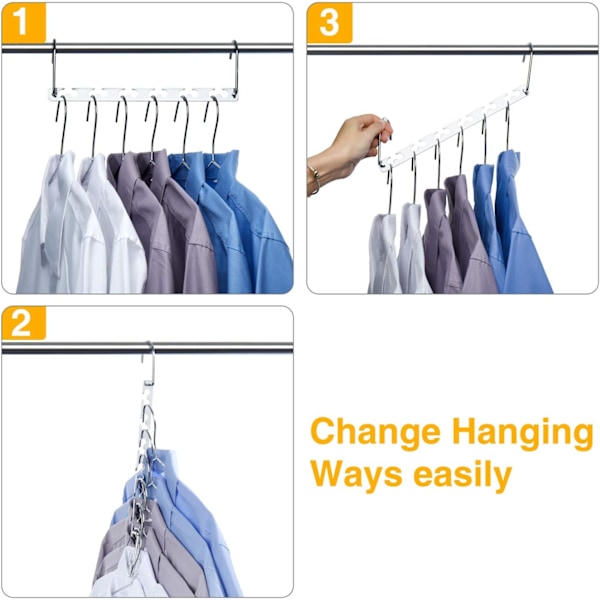 10 stk Magiske Bøjler Skabspladsbesparende Garderobe Tøj Magiske Bøjler Oragnizer Tunge Krom Bøjler, Opdateret Krogdesign 26 cm Lang