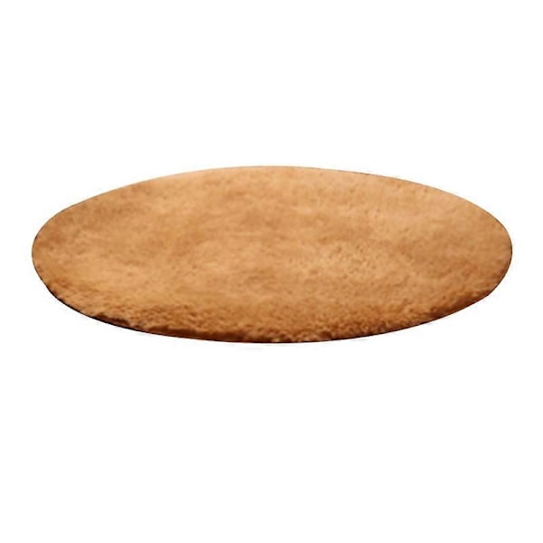 120cm Rund Fluffig Mjuk Matta Halkfri Golvmatta Mattkudde Sovrumsinredning Khaki