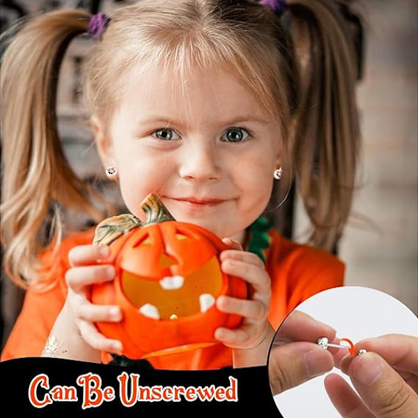 Græskar Halloween Øreringe, Søde Græskar Stil Øreringe Halloween Smykker, Cubic Zirconia Halloween Stud Øreringe