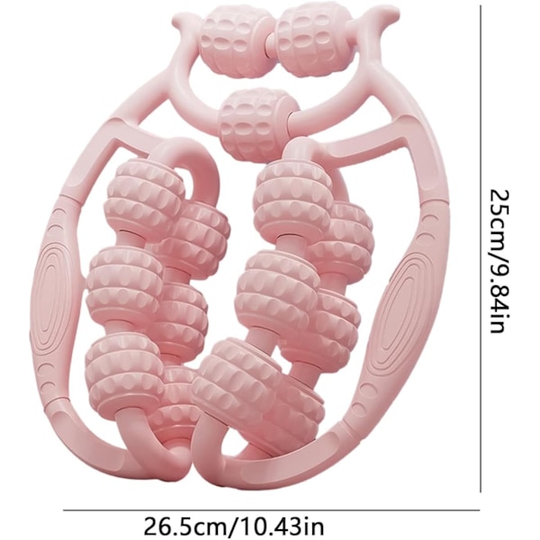Muskelrulle - Massagerulle för ben, 15 rullar benrulle och vadmassagerulle, muskelrulls massager för vader, ben, armar, tennisarmbåge pink