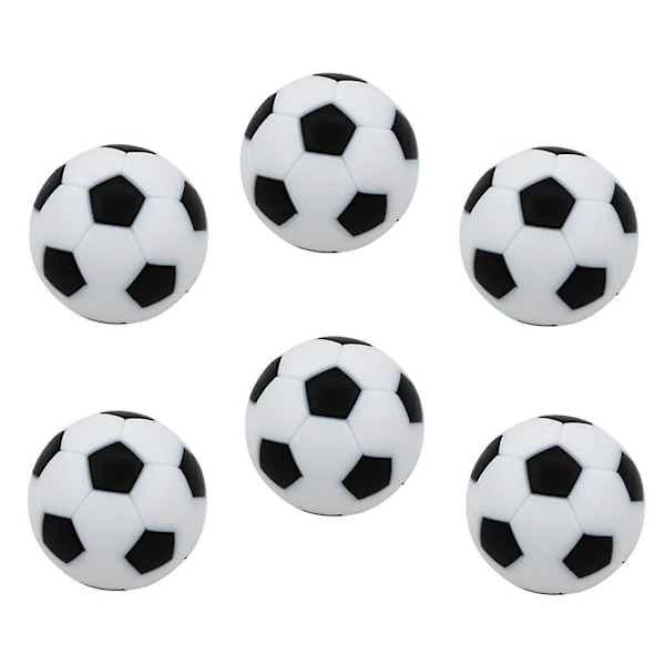 6 stk. 32 mm Bordfodbold Fodbold Foosball Kugler Fussball Udskiftning Sort