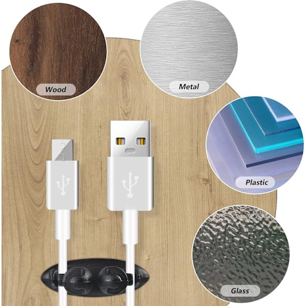 Biltrådholder Klips Organizer Lim Bil Lader Linje Spenne Klemme USB Kabelholder Bil Klips Tilbehør 8 stk/sett