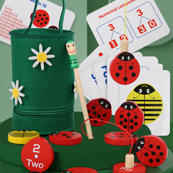 Counting Ladybug Fishing Toy - Montessori Räkneleksaker för småbarn