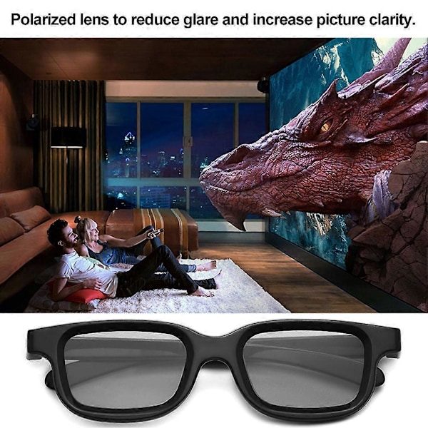 4 st Polariserade Passiva 3D-glasögon för 3D-TV Real 3D-biografer för 3D-spel och TV