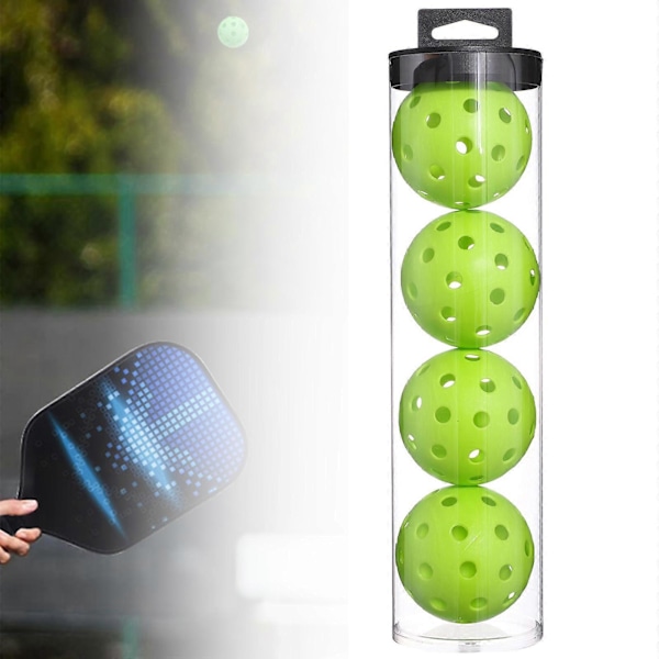 Inomhus Pickleballs - Inomhusbanans Pickleball Bollar - 4-pack Pickleballs - Turnering Pickleballs Green 74mm