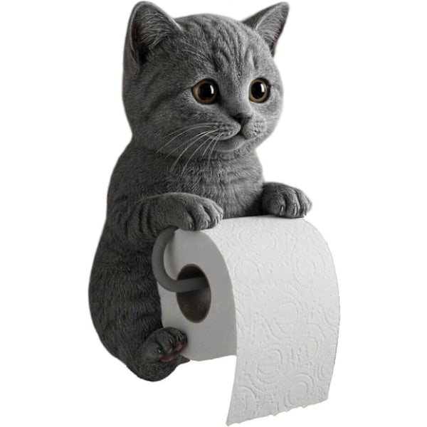 Katttidningshållare, Rolig 3D-kattpappershanddukshållare, Söt dekorativ toalettpappershållare väggmontering för badrum kök, Unika presenter för kattälskare A