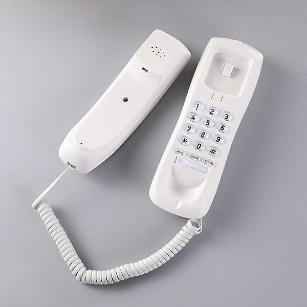 Trådbunden fast telefon för väggmontering med snabbval - Minnesknappar Väggtelefon White
