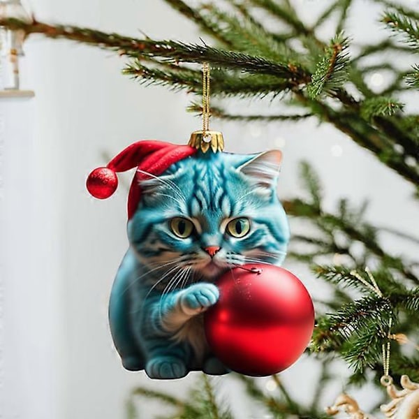 Tecknad Söt Katt 2023 Julgransprydnader Hängande Dekoration Gåva Jul Hängande Träd Personlig Hänge Festtillbehör J