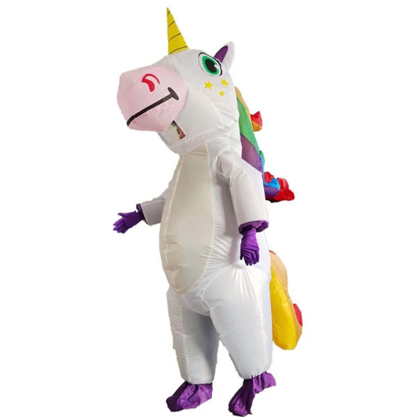 Oppustelig Enhjørning Kostume - Blæsbar Enhjørning Kostume Til Børn & Voksne Cosplay Fantasia Fest Oppustelig Jumpsuit Enhjørning