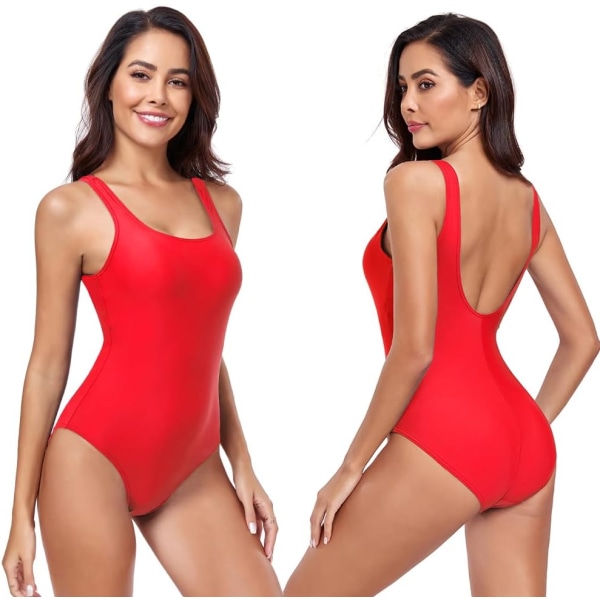 One Piece Baddräkt Tummy Control Baddräkt Retro Baddräkt Vadderad Baddräkt RED M