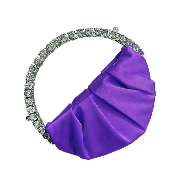 Naisten Elegantti Iltapuku-Kukkaro Kiillotetulla Pyöreällä Kahvalla Purple