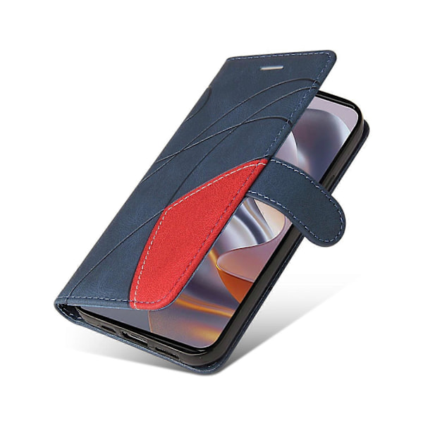 KT Læder Serie-1 Til Motorola Edge 50 Neo 5G Læderetui Farvesammensætning Telefon Cover Wallet Stativ Multicolor Style B